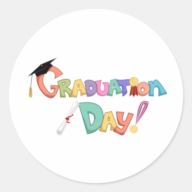 Graduation Day, Graduation Congrats   Classic Round Sticker (Front)