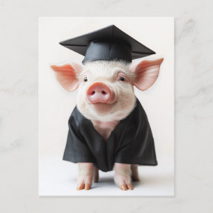 Graduation Day Piggy Style Invitation Postcard