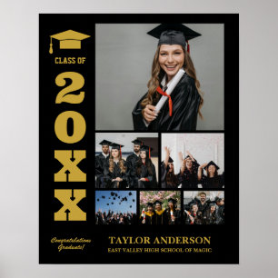 Graduation Day Senior Year Class Photo Collage Poster