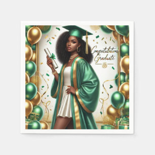 Graduation Decor - Emerald Napkin