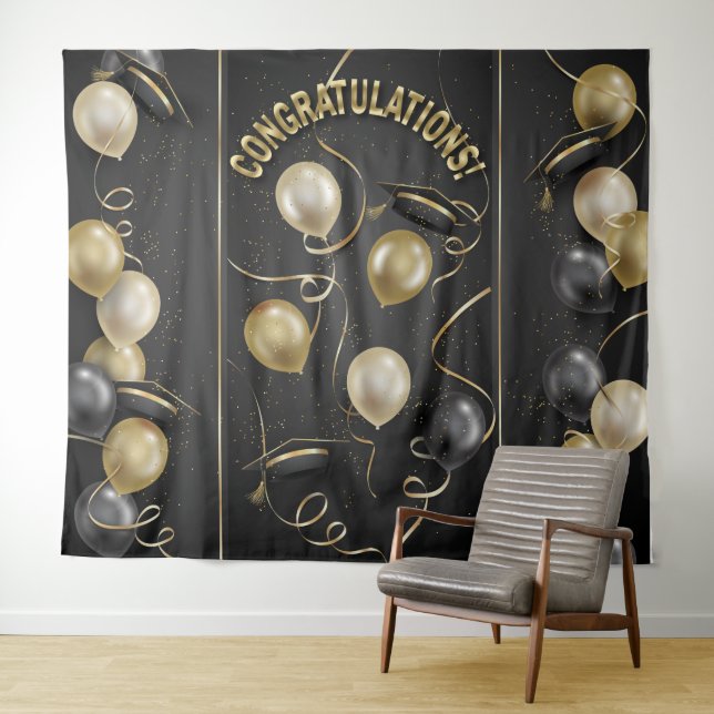 Graduation Decorations Wall Photo Backdrop Tapestry (In Situ (Horizontal))