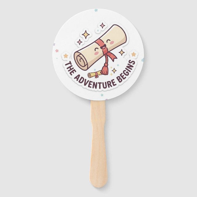 Graduation Design - "The Adventure Begins"  Hand Fan (Front)
