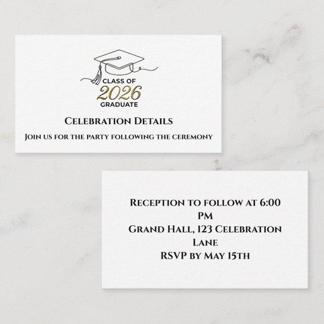 Graduation Details Card | Details Card (Front/Back)
