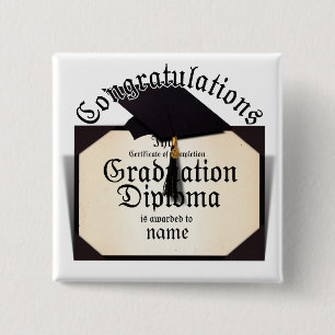 Graduation Diploma 15 Cm Square Badge