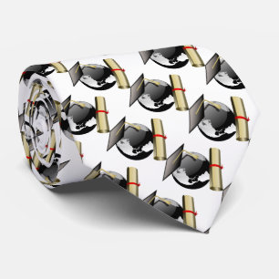 Graduation Diploma, Cap and Globe Tie