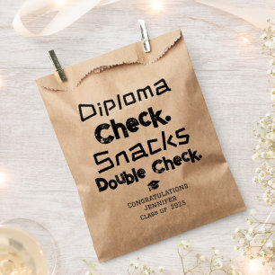 Graduation. Diploma? Check. Snacks? Check. Kraft Favour Bags