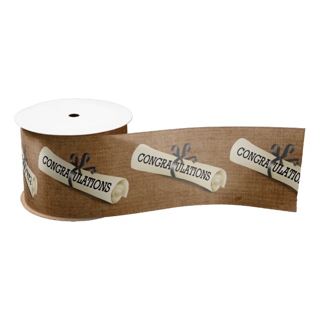 Graduation Diploma Congratulations Satin Ribbon (Spool)