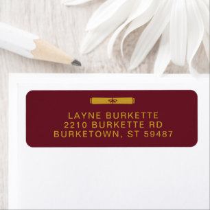 Graduation Diploma Maroon & Gold Return Address
