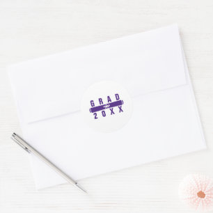Graduation Diploma Purple Envelope Seal