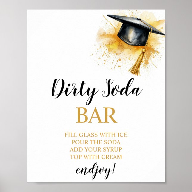 Graduation Dirty Soda Bar Sign (Front)