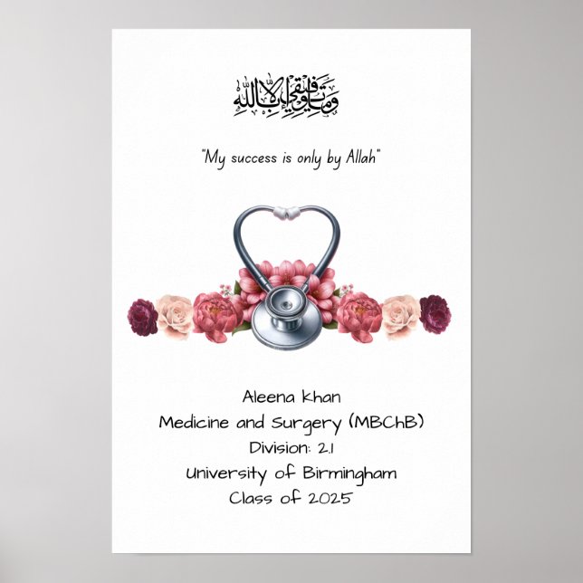 Graduation Doctor Degree certificate Poster (Front)