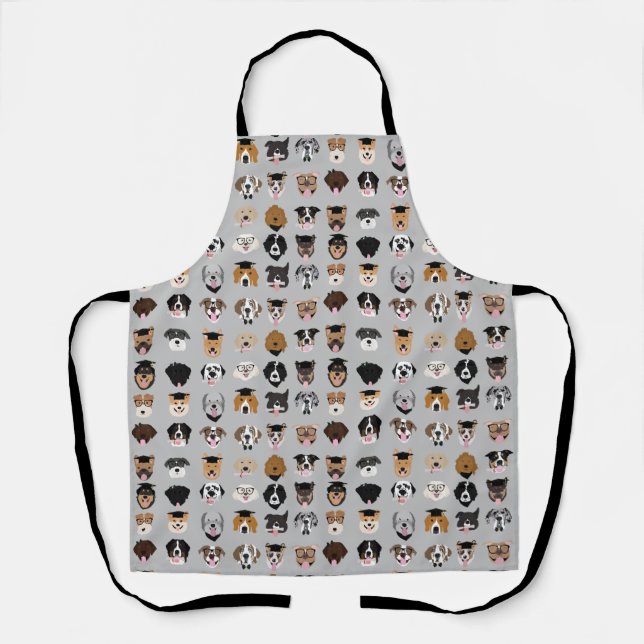 Graduation Dog Face Apron (Front)