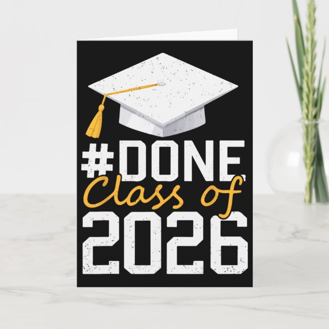 Graduation Done Cl Of 2026 Grad Student  Card (Front)