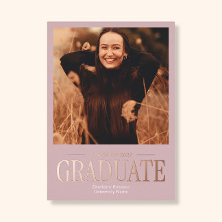 Graduation Elegant 3 Photo Blush Pink