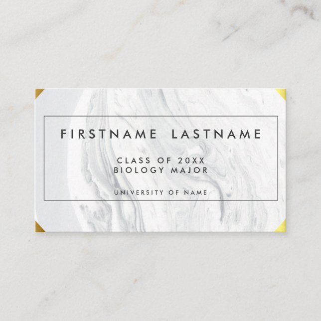 Graduation Elegant Marble Calling Card (Front)