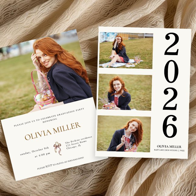  Graduation Elegant Photo Senior Grad party Invitation (Creator Uploaded)