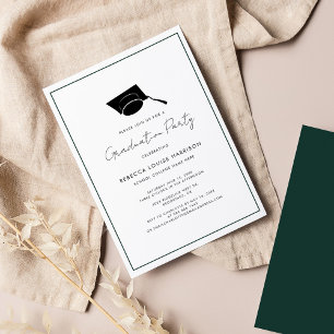 Graduation Elegant Script Green Grad 2026 Party Invitation
