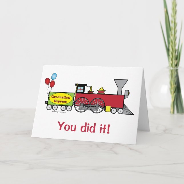 Graduation Express Train Congratulations Card (Front)