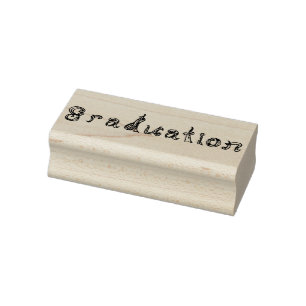 Graduation Fabric Font Line Art Rubber Stamp
