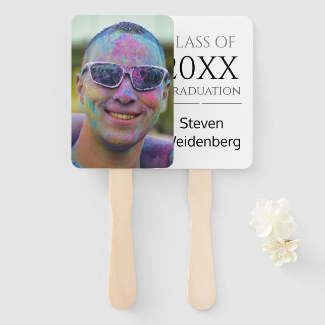 Graduation Fan Class of 2025 Name Photo (Front and Back)