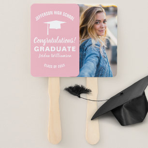 Graduation Fan Custom School Colour Graduate Photo