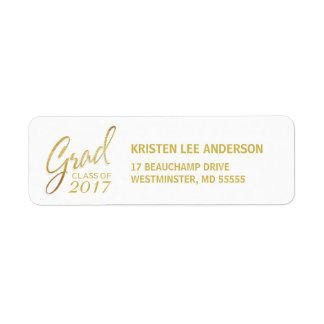 Graduation Faux Gold Foil Elegant Handwriting