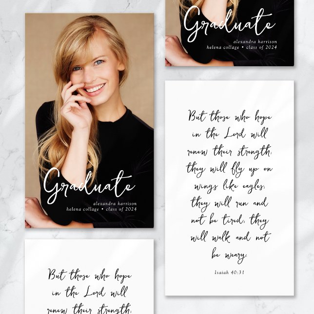 Graduation Favour Insert Photo Prayer Card (Creator Uploaded)