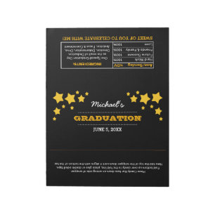 Graduation Favour Stars XL Candy Wrappers  Notepad