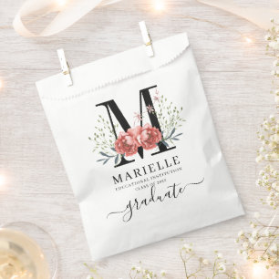 Graduation Floral Monogram Logo Party  Favour Bags