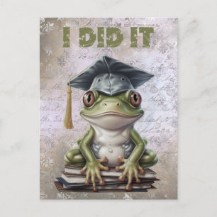 Graduation Frog Watercolor Postcard