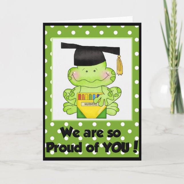 Graduation Frog We are Proud You Greeting Card 2 (Front)