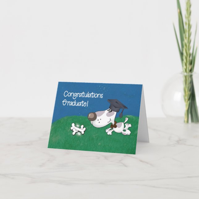 Graduation From Pet Dog Humourous Card (Front)