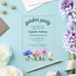 Graduation Garden Party Acrylic Invitations