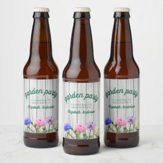 Graduation Garden Party Beer Bottle Label