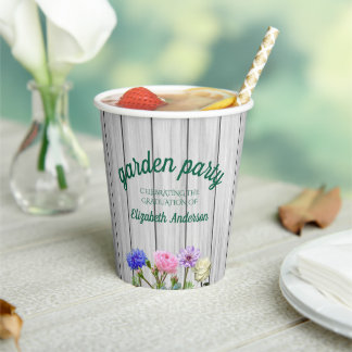 Graduation Garden Party Paper Cups