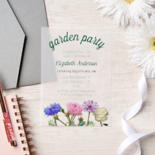 Graduation Garden Party Vellum Invitations