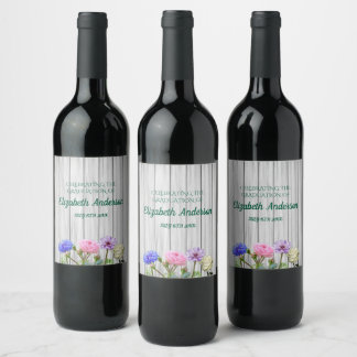 Graduation Garden Party Wine Label