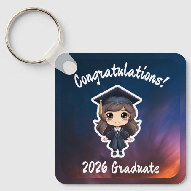 Graduation Gift for Girls Keychain (Front)