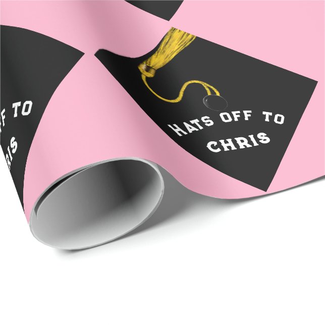 Graduation Gift Pink Wrapping Paper (Roll Corner)