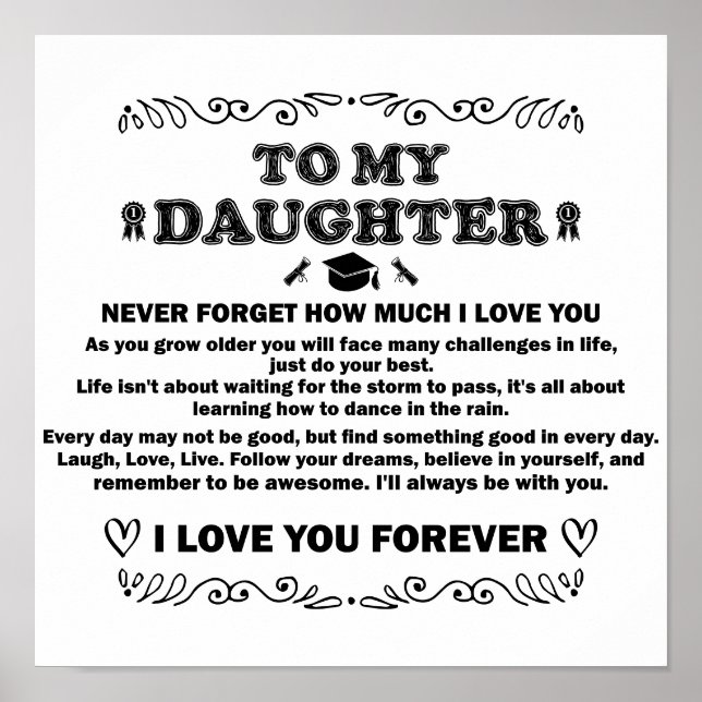 Graduation Gifts for Daughter 2026 Inspirational Poster (Front)