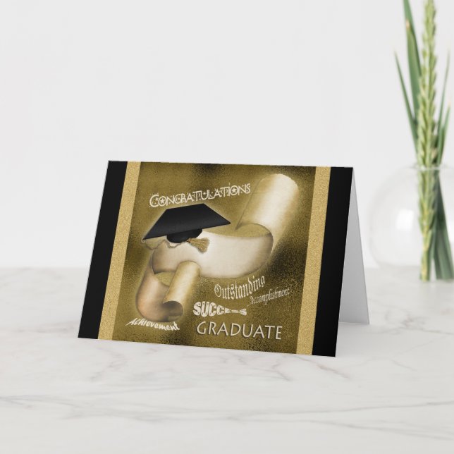 Graduation gifts men women elegant card (Front)