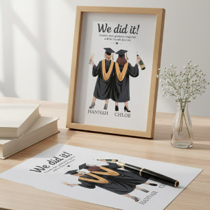 Graduation Gifts Personalised Best Friends Besties Canvas Print