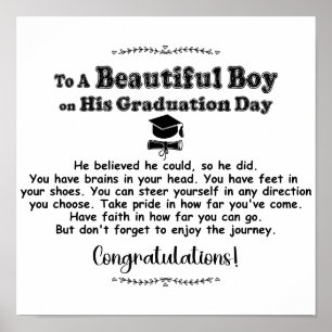 Graduation Gifts To A Beautiful Boy Class Of 2024 Poster