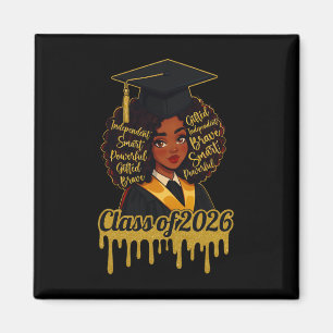 Graduation Girl Cl Of 2026 Drip Gold Art Magnet