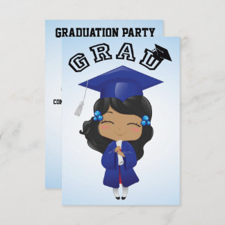 Graduation Girl in Blue Invitation