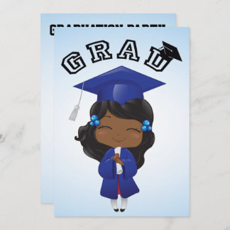 Graduation Girl in Blue Invitation