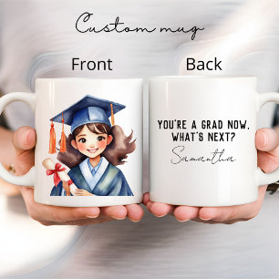 Graduation girl mug, Grad gift, Personalised name Mug