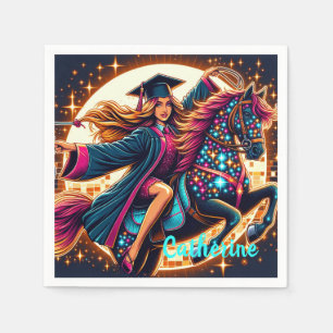 Graduation Girl On Fancy Horse Custom Napkin