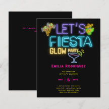 Graduation Glow Party Invitación Fiesta de Neón