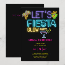 Graduation Glow Party Invitación Fiesta de Neón